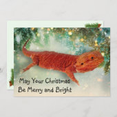 Teak de Bearded Dragon's Christmas Flat Kaart (Voorkant / Achterkant)