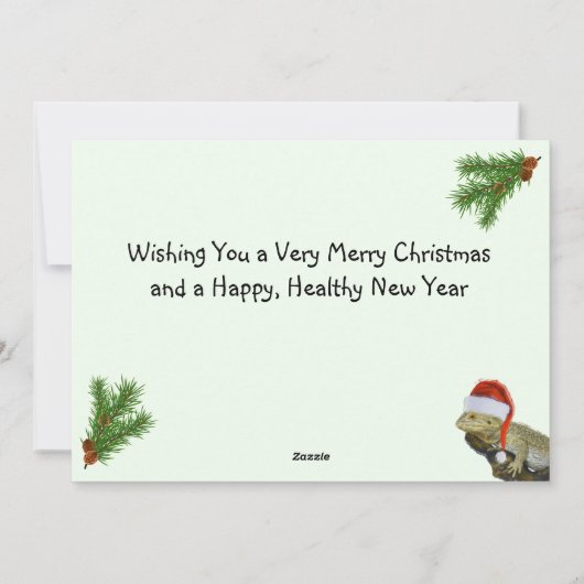 Teak de Bearded Dragon's Christmas Flat Kaart (Achterkant)