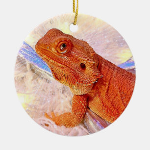 Teak de gebakken draak Merry en Bright Keramisch Ornament