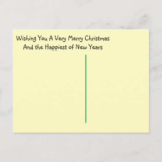 Teak het Briefkaart voor kerstmis in de brede draa (Achterkant)