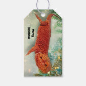 Teak het Label voor kerstcadeautjes met brede draa Cadeaulabel (Voorkant)