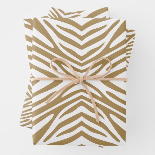Teak Neutraal Zebra Inpakpapier Vel (In situ)