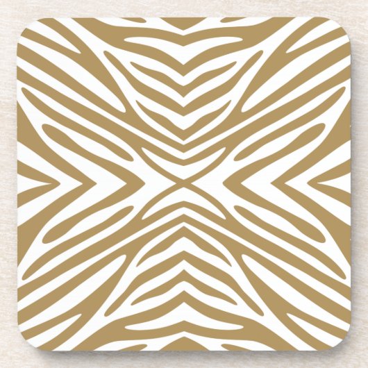 Teak Neutrale Zebra Bier Onderzetter (Voorkant)