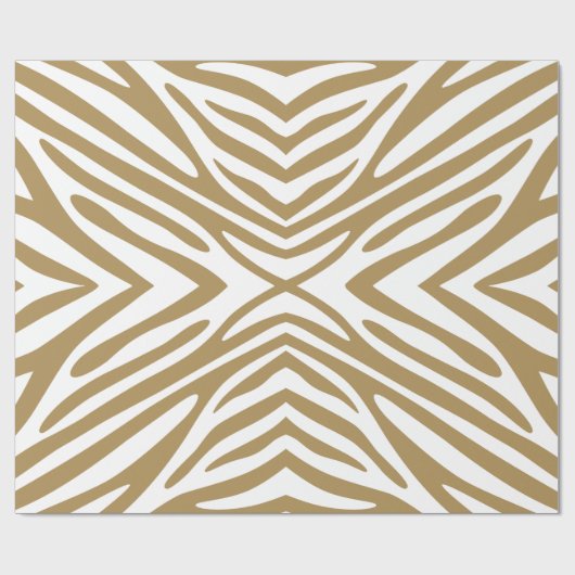 Teak Neutrale Zebra Cadeaupapier (Vlak)