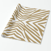 Teak Neutrale Zebra Cadeaupapier (Uitgerold)