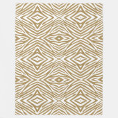 Teak Neutrale Zebra Fleece Deken (Voorkant)