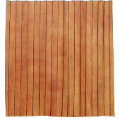 Teak Shower Curtain dat op hout lijkt Douchegordijn (Voorkant)