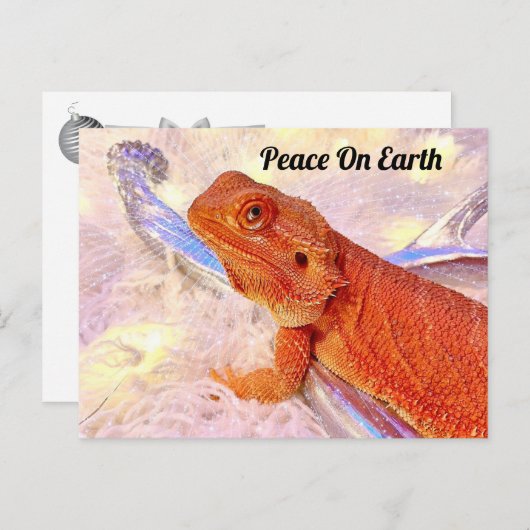 Teak the Bearded Dragon Christmas Briefkaart (Voorkant / Achterkant)