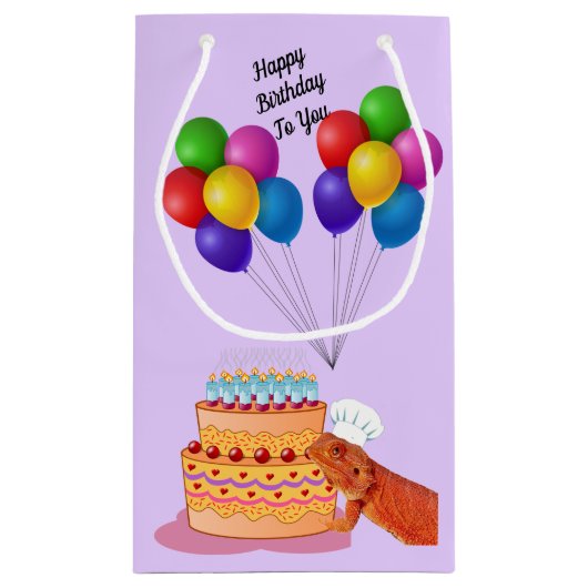 Teak the Beardie wenst je een fijne verjaardag Klein Cadeauzakje (Achterkant)