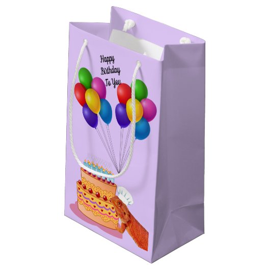 Teak the Beardie wenst je een fijne verjaardag Klein Cadeauzakje (Achterkant Gekanteld)