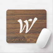 Teak Wood Grain met monogram Muismat (Met muis)