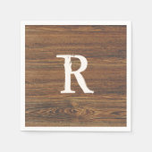 Teak Wood Grain met monogram Servet (Voorkant)