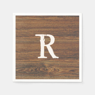 Teak Wood Grain met monogram Servet