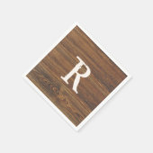 Teak Wood Grain met monogram Servet (Hoek)