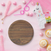 Teak Wood Grain Papieren Bordje (Feest)