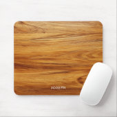 Teak Wood Grain Photo Muismat (Met muis)