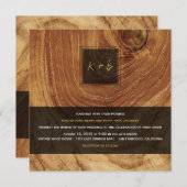 Teak Wood Grain Wooden Old Rustic Texture Wedding Kaart (Voorkant / Achterkant)