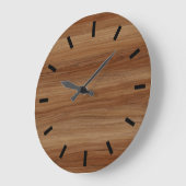 Teak Wood look Modern Minimalistisch  Grote Klok (Hoek)