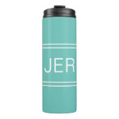 Teal Aangepaste Monogram Reizen Thermosbeker (Voorkant)