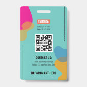 Teal Abstract Organic Shapes Executive Assistant Badge (Back)