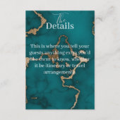 Teal Agate Gouden Kintsugi Menu Envelop Kaart (Voorkant)