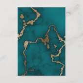 Teal Agate Gouden Kintsugi Menu Envelop Kaart (Achterkant)