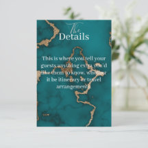 Teal Agate Gouden Kintsugi Menu Envelop Kaart