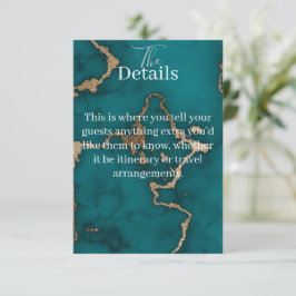 Teal Agate Gouden Kintsugi Menu Envelop Kaart