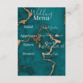 Teal Agate Marmer Goud Kintsugi Menu Bijlage (Voorkant)