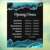 Teal Agate Openingstijden Ramensticker Raamsticker (Vel 3)