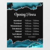 Teal Agate Openingstijden Ramensticker Raamsticker (Vel)