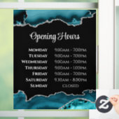 Teal Agate Openingstijden Ruitsticker Raamsticker (Huis)