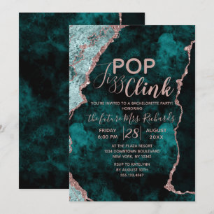 Teal Agate Pop Fizz Clink Bachelorette Feest Kaart