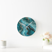 Teal Agate Wall Clock Ronde Klok (Huis)