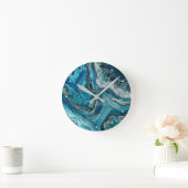 Teal Agate Wall Clock Ronde Klok (Huis)