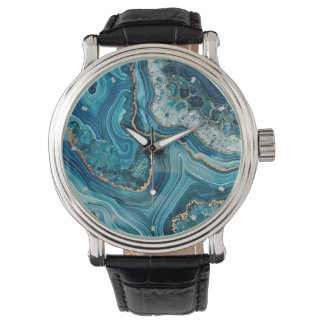 Teal Agate Watch Horloge