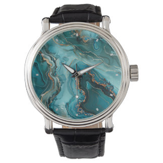 Teal Agate Watch Horloge