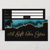 teal agaten cadeaubon (Voorkant / Achterkant)