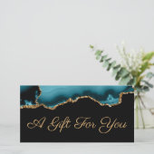 teal agaten cadeaubon (Staand voorkant)