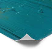 Teal & Amber Impasto Abstracte Kunstposter II | Te Poster (Hoek)