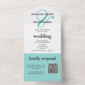 Teal Ampersand QR Code   All In One Uitnodiging (Binnen)