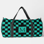 Teal and Black Checkerboard Pattern Monogram Plunjezak (Voorkant)