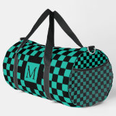 Teal and Black Checkerboard Pattern Monogram Plunjezak (Rechterhoek)