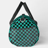 Teal and Black Checkerboard Pattern Monogram Plunjezak (Rechts)