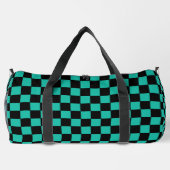 Teal and Black Checkerboard Pattern Monogram Plunjezak (Achterkant)