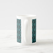 Teal and black diamond pattern porselein kop (Achterkant)