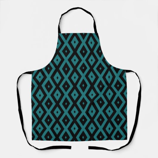 Teal and black diamond pattern schort (Voorkant)