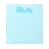 Teal And Blue Bow With Sunburst Notitieblok (Voorkant)