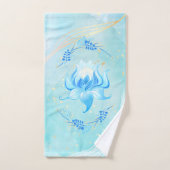 Teal and Blue Lotus Floral Art Bad Handdoek (Handdoek)