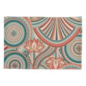 Teal and Coral Nouveau Flow Kussensloop (Achterkant)